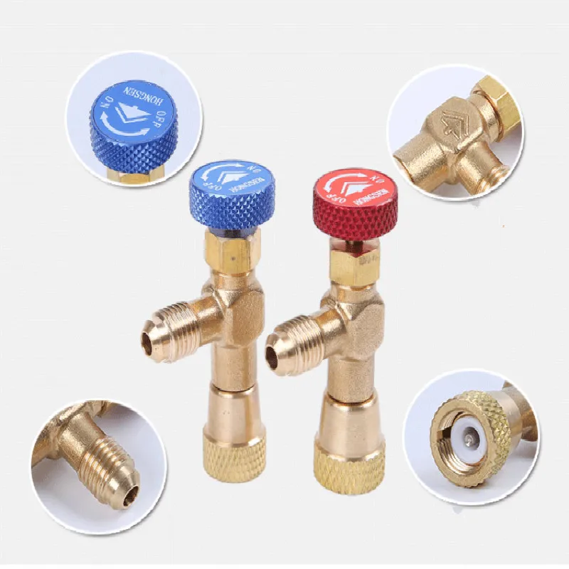 HS R410a R22 Refrigeration Tool Air conditioning Safety Valve Adapter Fitting 1/4\