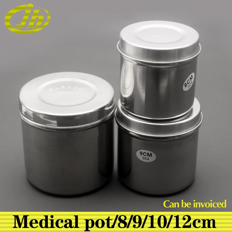 Medical pot stainless steel 8/9/10/12cm cotton cylinder surgical instruments medical instruments