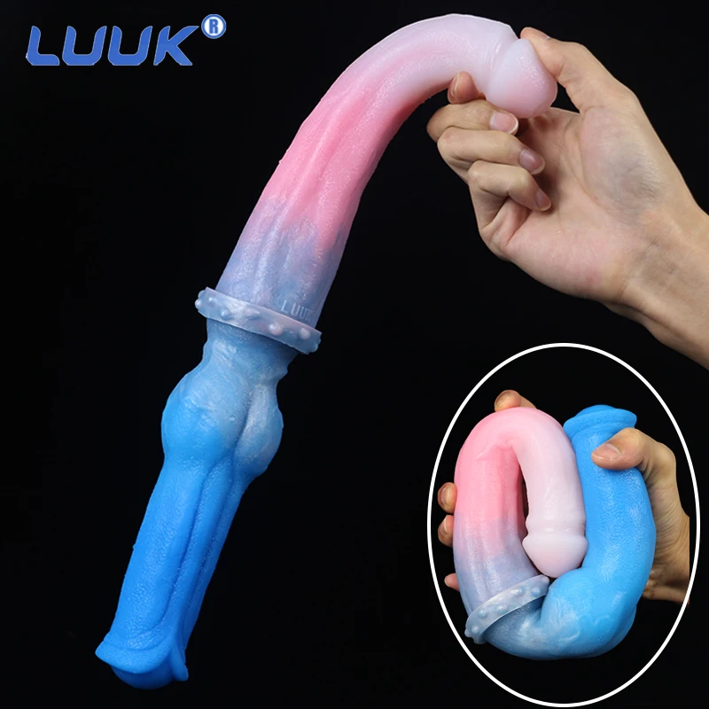 LUUK Super Long Double Head Horse Dick Huge Kont Dildo Soft Liquid Silicone Anal Plug Sex Toys For Women Lesbian Products