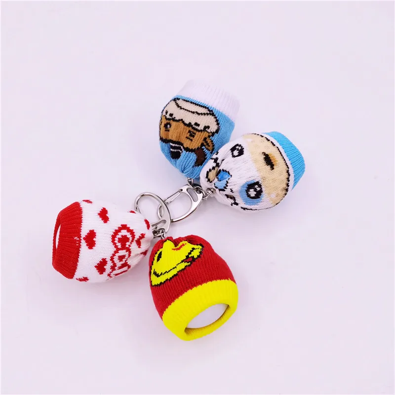 

Lovely Cartoon Small Golf Ball Bag Knitted Wool One Mini Golf Bags With Hang Buckle Unisex 2pcs/lot 2 Colors