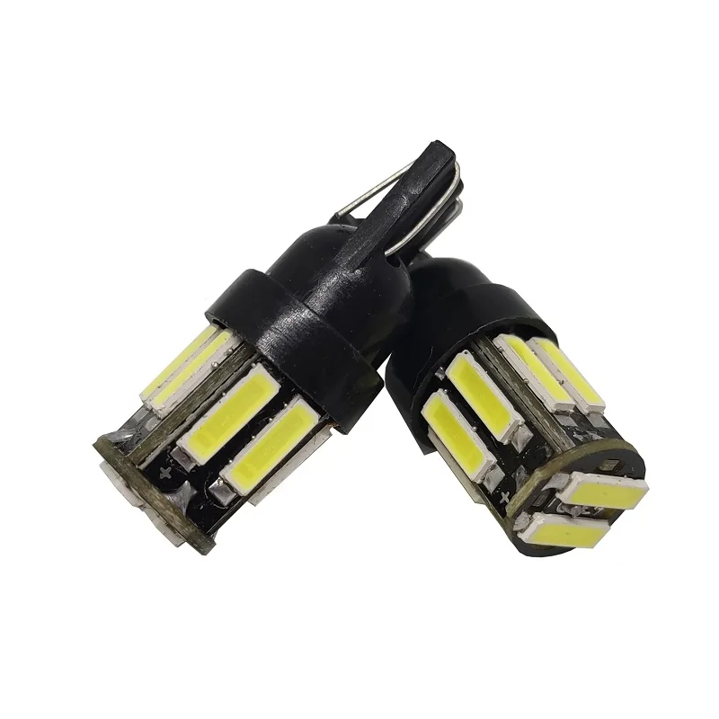 1pcs Car T10 LED W5W 10SMD 7020 SMD 194 168 Wedge Replacement Reverse Instrument Panel Lamp White Bulbs For Clearance Lights