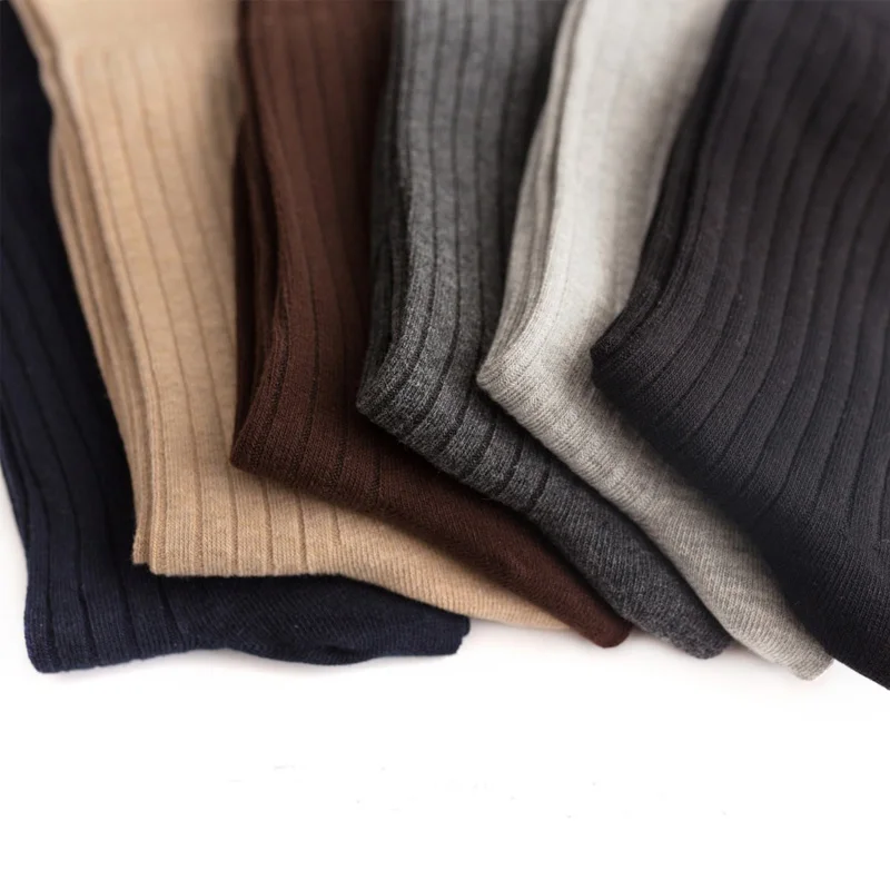Calcetines largos de algodón para hombre, calcetín desodorante, transpirable, sólido, ideal para fiesta de padres, negocios, 5 EU46-50