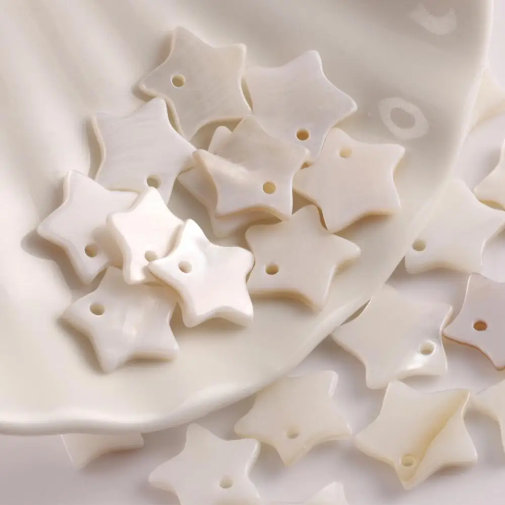 Imagen 6: Dijes de concha de nácar redondos de estrella blanca, colgantes de collar de concha Natural para fabricación de joyería, accesorios de pendientes DIY, 30 Uds.