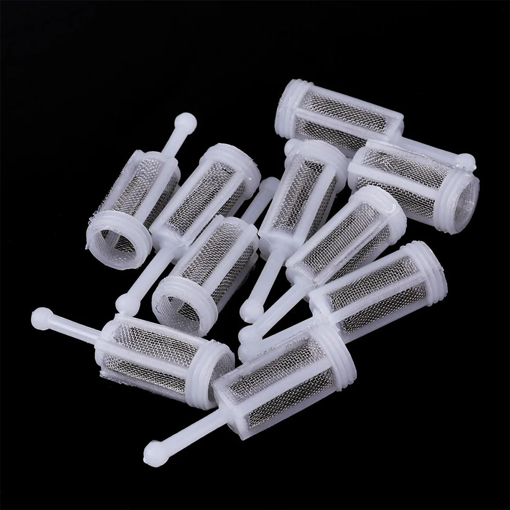 10 Pcs Universal White Gravity Feed Spray Gun Pot Paint Filter Tool Mesh Size 36mm × 11mm Plastic Mount Tool Replacement