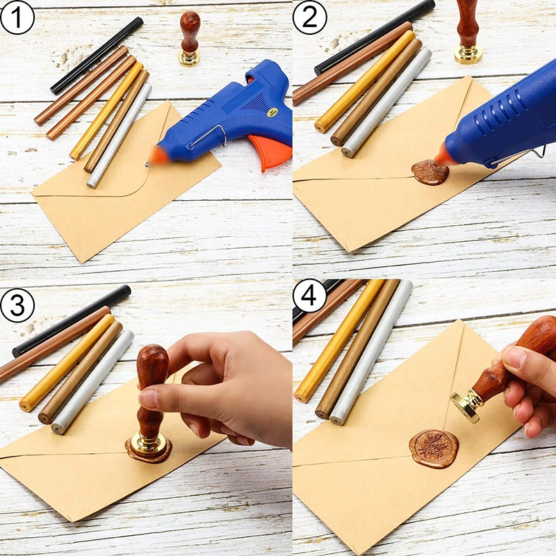 10PCS 11mm * 135mm DIY Seal Wax Sticks For Melting Glue Gun Stick Wedding Party Invitation Sealing Wax For Gift Decoration