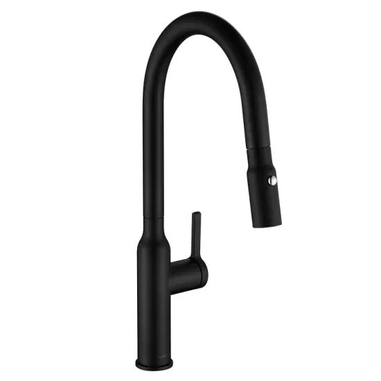 Black Brass Kitchen Faucet with Pull Down Sprayer ,top quality kitchen sink faucet Magnetic Docking Spray Head, Matte Black