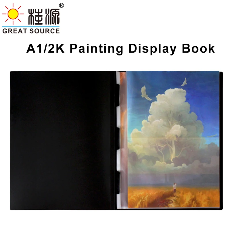 

MQQ 2K Display Book Drawing Presentation Book 10 Transparent Pockets Folder 645*845mm(25.39"*33.27")(2PC)