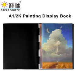 MQQ 2K Display Book Drawing Presentation Book 10 Transparent Pockets Folder 645*845mm(25.39