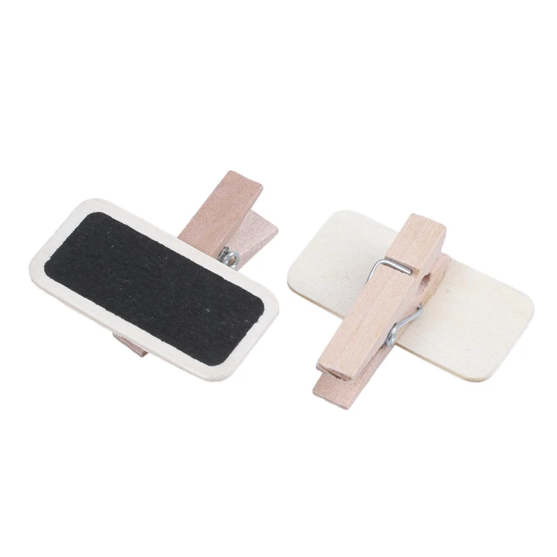 50 Mini blackboard wood message slate rectangle clip clip panel card memos label brand price place number table