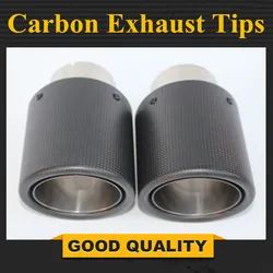 2X Customizable Carbon Fiber Exhaust Tip/Muffler End Pipes Car Cover For BMW VW Golf 7 Audi M azda Honda Accessories