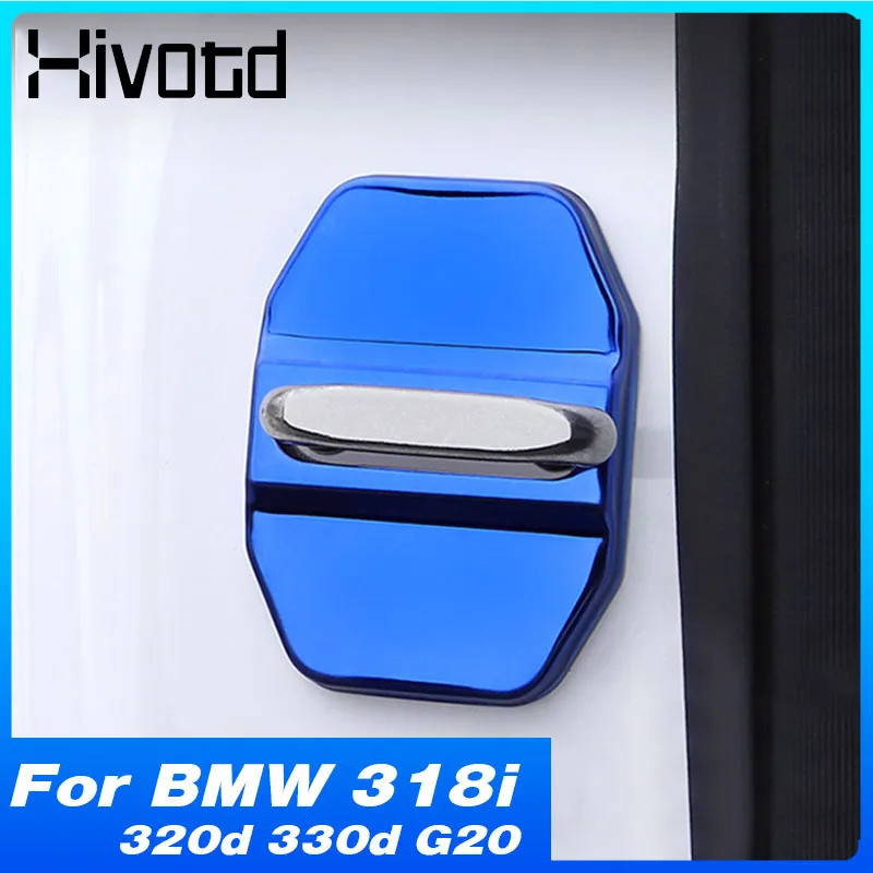 Door Lock Cover Anti-rust Stickers  Accessories Car Styling Stainless Steel Decoration Part For BMW 318i 320d 330d G20 2023