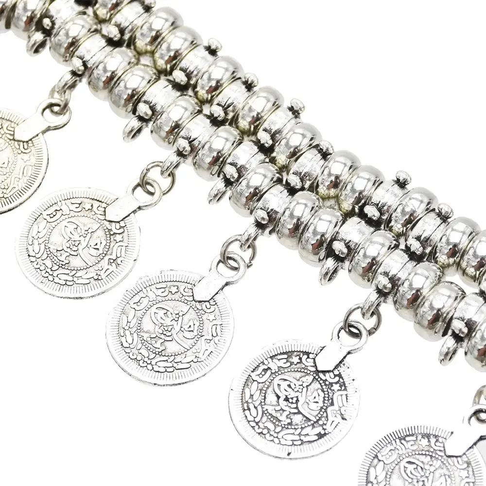 1 قطعة البوهيمي التركية نمط القمر الذهب الرقيق سوار القمر عشاق الغجر Beachy شيك عملات معدنيّة أساور للنساء الرجال مجوهرات