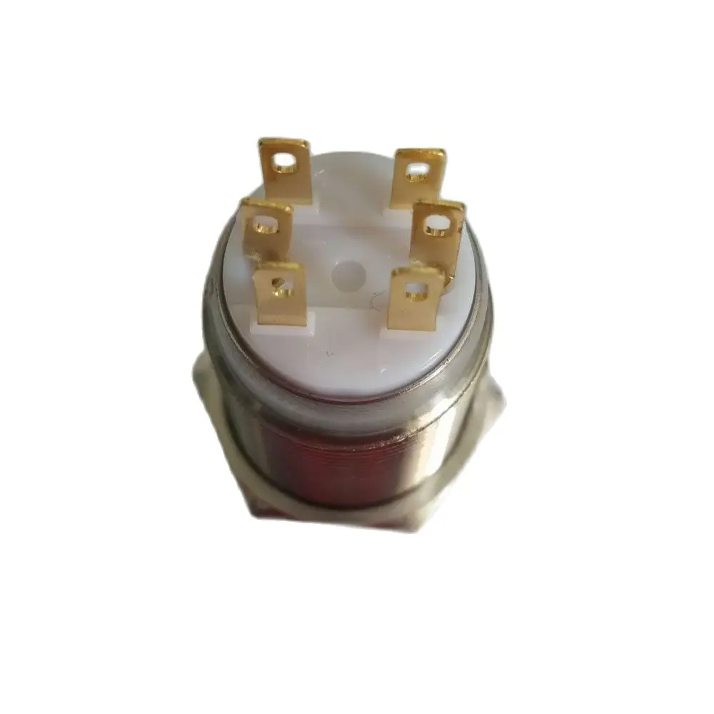 110V Geel Ring Led 19Mm Anti Vandaal Switch Met Rvs Momentary 1no1nc
