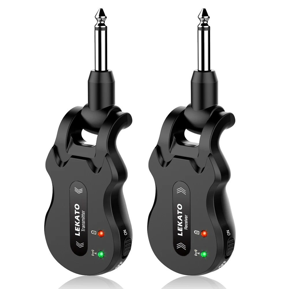 Lekato WS-50 5.8ghz transmissor de guitarra receptor sistema de guitarra sem fio áudio sem fio 4 canais faixa transmissão micro usb