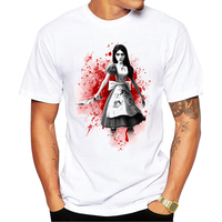 TEEHUB Funny Madness Returns Men T-Shirt Fashion Bloody Alice Printed Tshirts Short Sleeve Casual Summer Tee Hipster Tops
