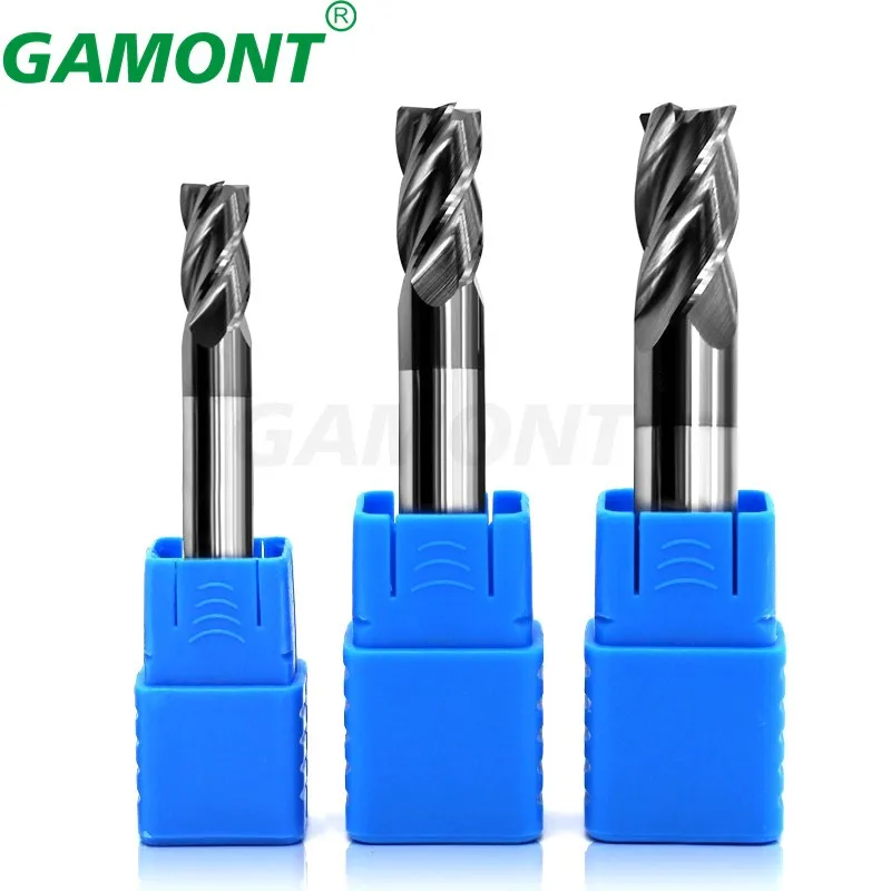 GAMONT HRC50 Tungsten Steel Carbide 4-Flute Nano Coating Round Nose Milling Cutter CNC Machinery Maching Special Endmills Tools