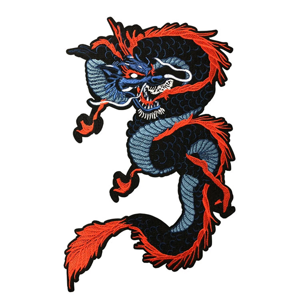 1Pc Dragon Embroidered Patches Applique Handmade DIY Iron On Clothes Sewing Supplies Accessories