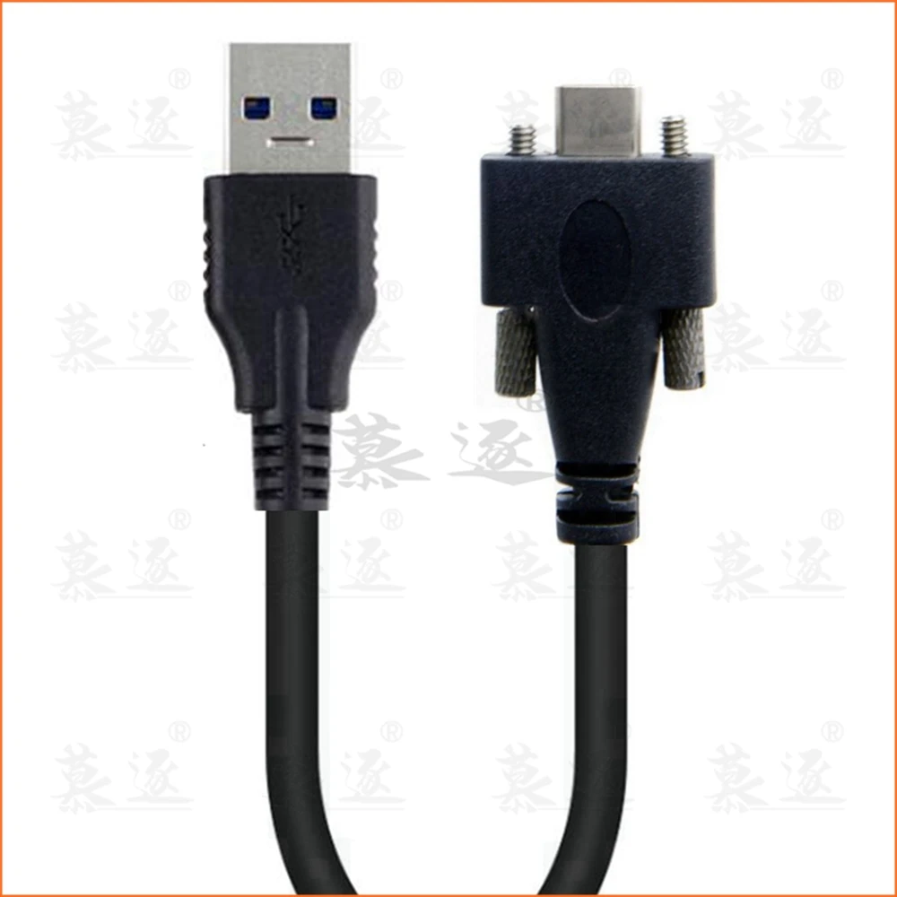 4FT Standard USB3.0 USB 3.0 A male to USB 3.1 type c USB-c Type-C with Dual Screws Locking male Data Cable 1m Panel Mount