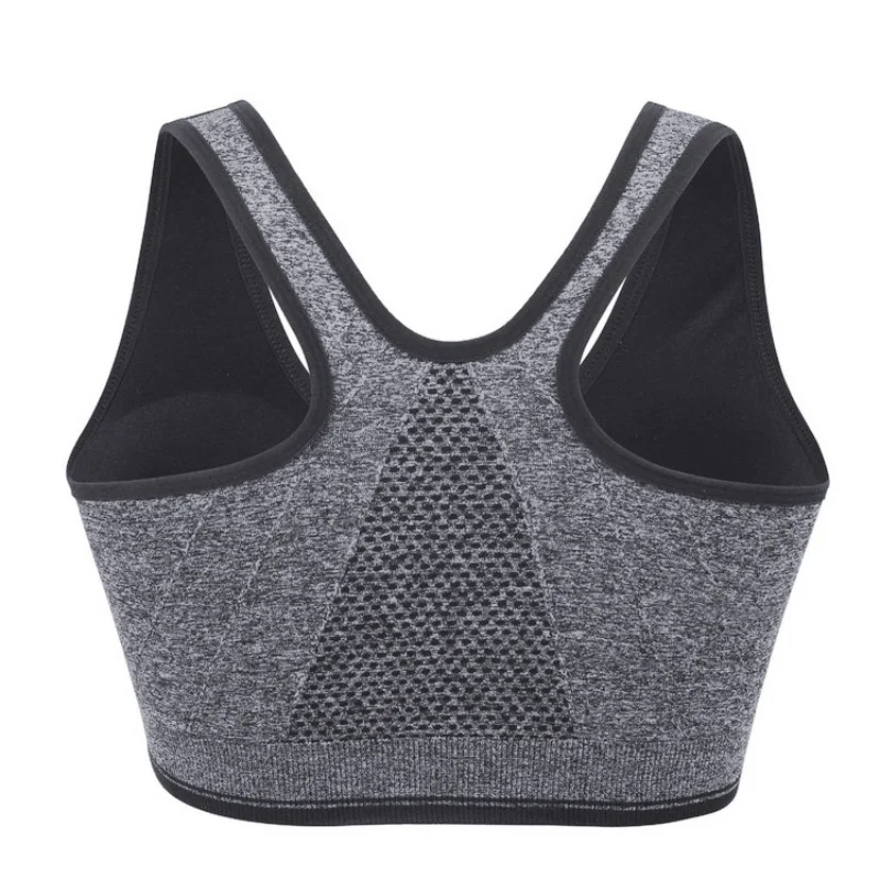 Women Sports Bra Front Zipper Closure Push Up Bras Shockproof Fitness Vest Removable Padded Wireless Tops Sports Tops Lady Bra