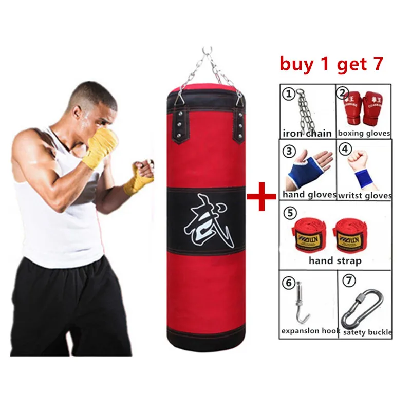 Empty Boxing Sandbag Home Fitness Hook Hanging Kick Punching Bag Boxing Training Fight Karate Punch Muay Thai Sand Bag