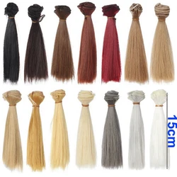 1/3 1/4/ 1/6 1/12 15cm High-temperature Wire Dolls Wigs Straight Synthetic Fiber Wig Hair for DIY Doll Accessories