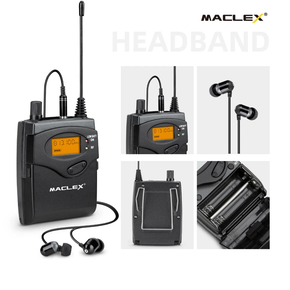 Maclex-Monitor de oído MK2080, sistema inalámbrico SR2050, transmisor doble, monitoreo profesional para rendimiento de escenario