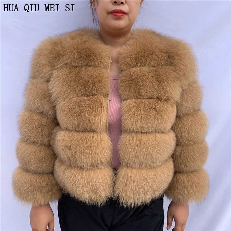 New Real Fox Fur Coat Women's Winter Warm 100% Natural Fur Jacket Short Raccoon Fur Coat Women's High Quality Hot Sale