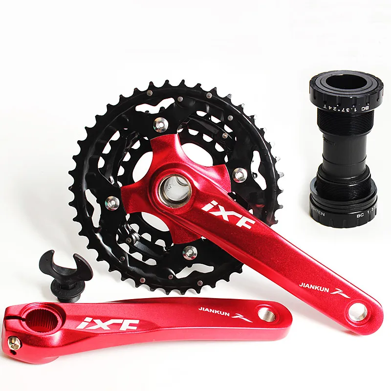 

9 10 Speed Mountain Bike Integrated Crankset MTB 104 BCD Bicycle Hollow Crank Set Chainwheel 24-32-42T 170mm Bicycle Sprocket