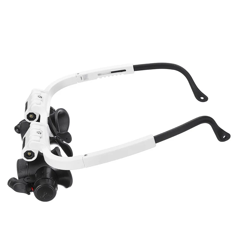 Head Mounted Glasses Magnifier With LED Light Magnifying Glass led lupa For Watchmaker Jewelry Optical Len Glass Magnifier Loupe