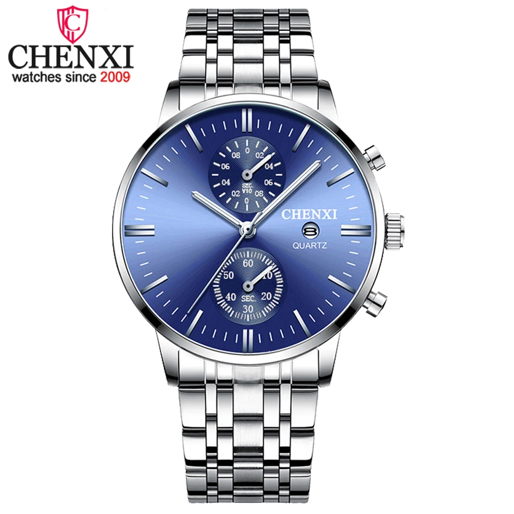 

CHENXI Luxury Quartz Watches For Men Stainless Steel Analog Wrist Watch Luminous Waterproof Fashion Date Clock Relogio Masculino