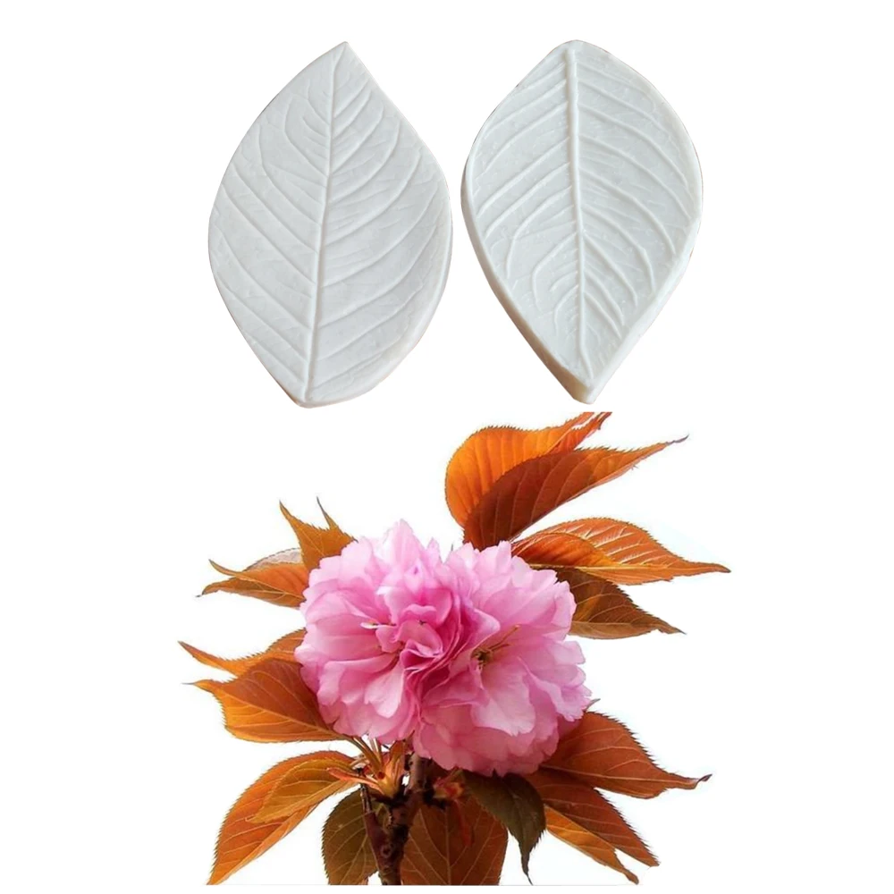 

Cherry Blossom& Rose Leaf Veiner Silicone Mold Cake Chocolate Fondant Gumpaste Sugar Clay Flower Cake Decorating Mould DIY M2131