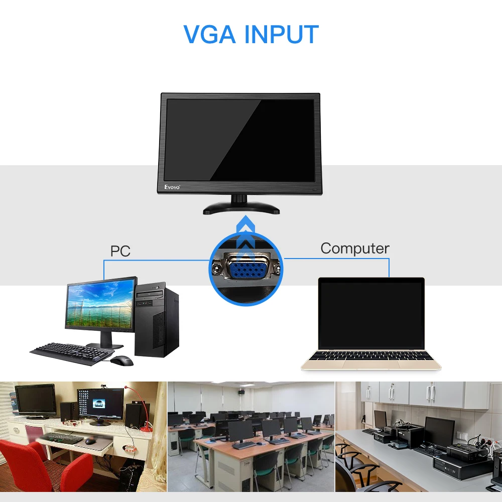 Imagem -04 - Eyoyo-monitor de Tela Ips Tela Hdmi 1920x1080 av Vga Bnc Usb Porta Hdmi 178 ° com Controle Remoto Monitor Fhd para pc Cctv 156