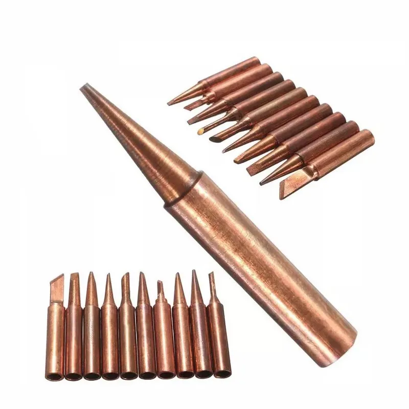 Pure Copper 900M-T Soldering Iron Tip Lead-free Solder Tips 900M-T-0.8D 1.2D 3.2D I SK SI 2C 4C Welding Head BGA Soldering Tools