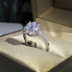 2021 nuova vendita calda Moissanite quattro artigli principessa diamante anello femminile matrimonio festa di fidanzamento regalo gioielli da viaggio