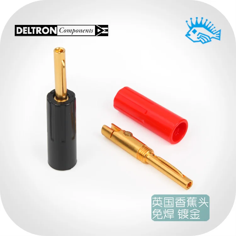 New British DELTRON 584 Series Gold-plated Banana Plug Speaker Plug Speaker Amplifier Pure Copper Connector Free Solder 10A 50V