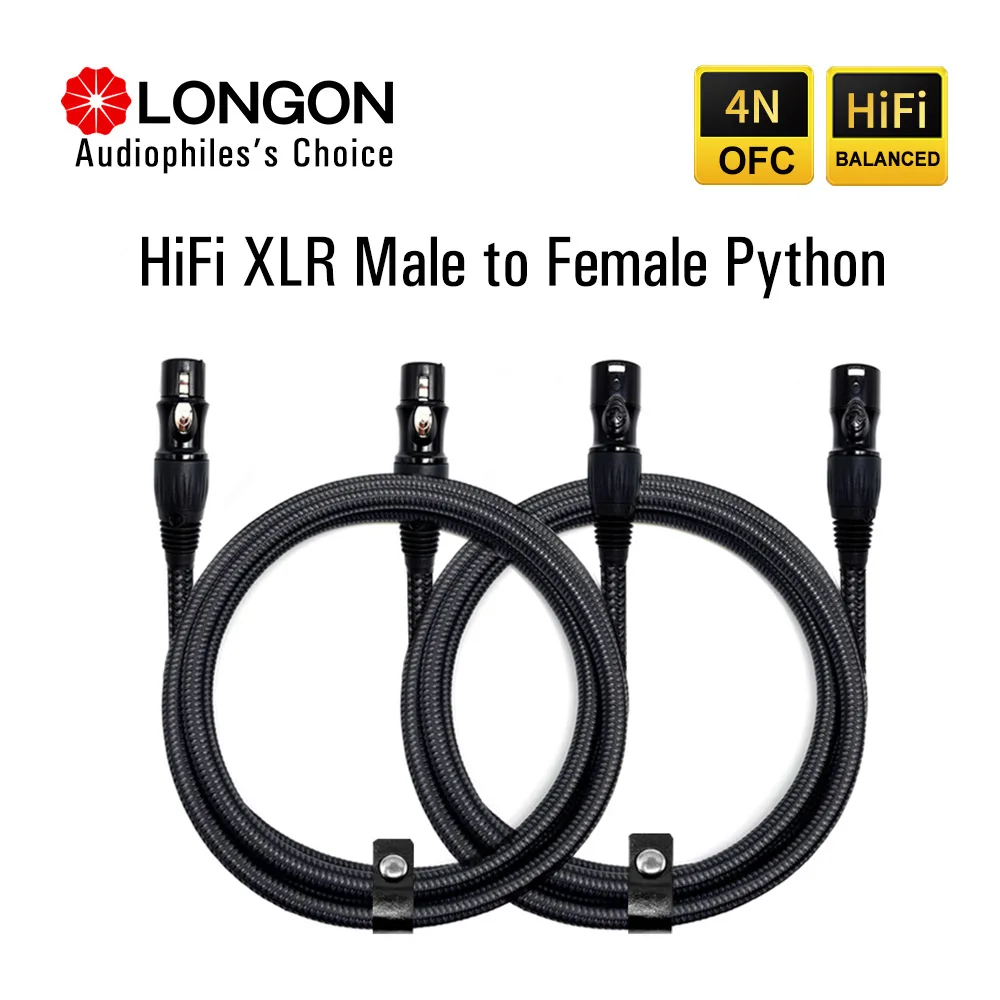 LONGON XLR to XLR Microphone Cable Male to Female 2M 5M 10M Balanced XLR 3Pin Nylon Braided for Audio Mixer Amplifiers  2 Pack