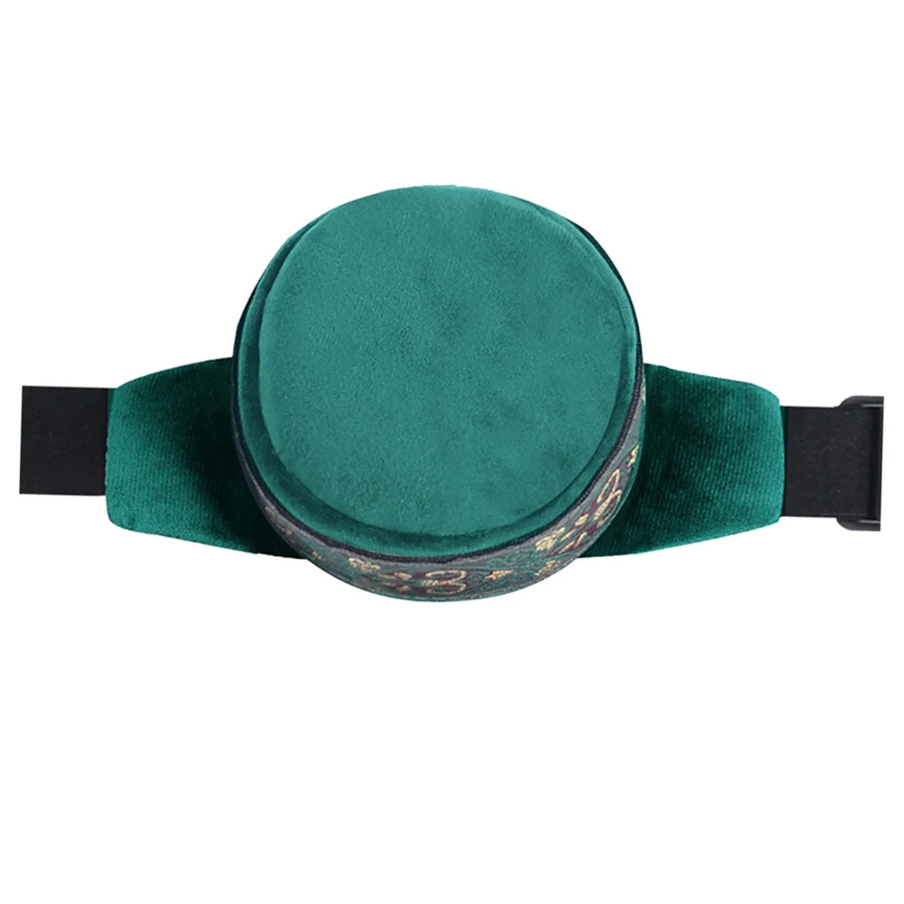 1 Set of Smokeless Moxibustion Box Single Moxa Holder Moxa Massages Box Green (Cloth Cover and Copper Box)