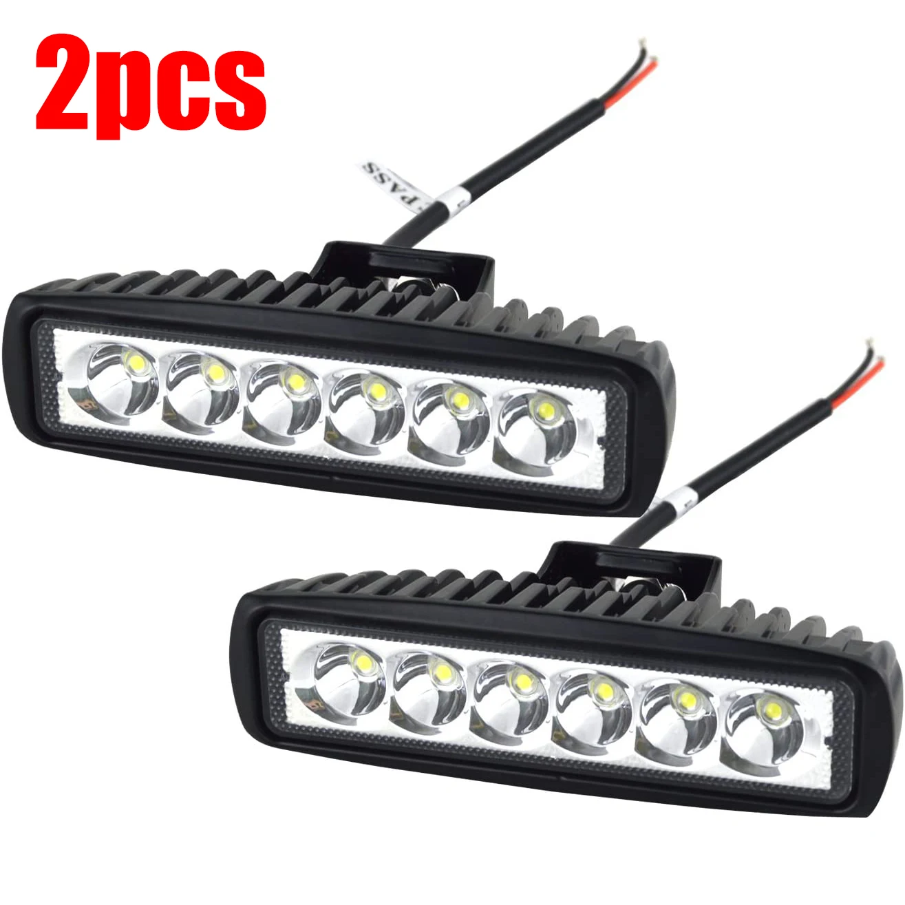 6LED 18W Spot Work Light Strip DRL Driving Spotlight Fog Bar DRL Headlights Lamp Off-road SUV ATV Vehicle Truck Lights Lamps