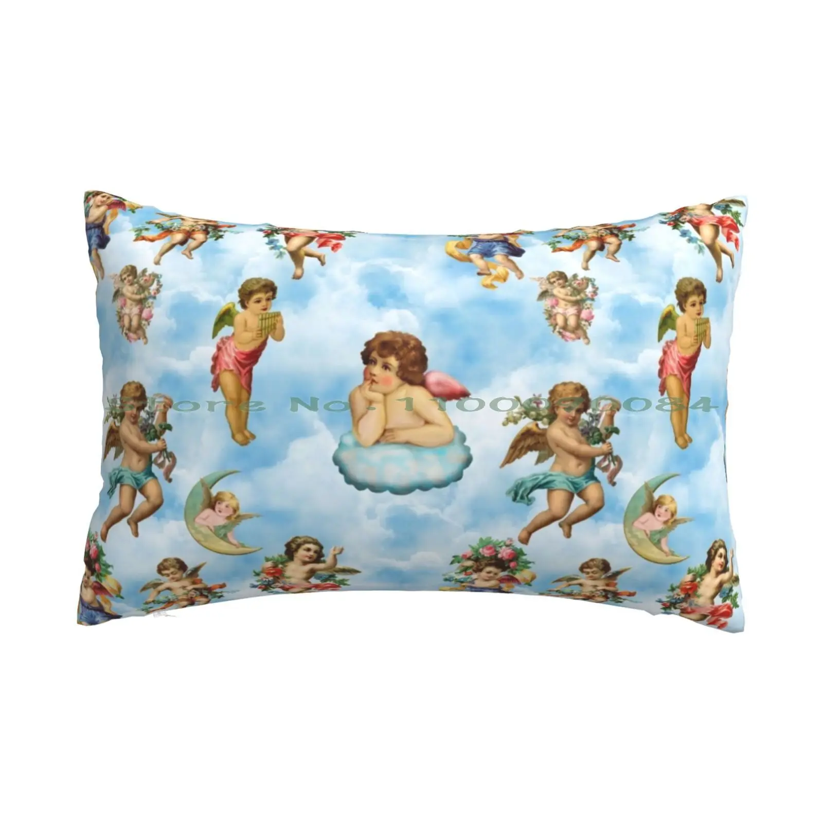 Funda de almohada antigua de Ángel querubín, 20x30, 50x75, rayas de dormitorio, patrón de ancla dorada, azul oscuro real, pesca para ella