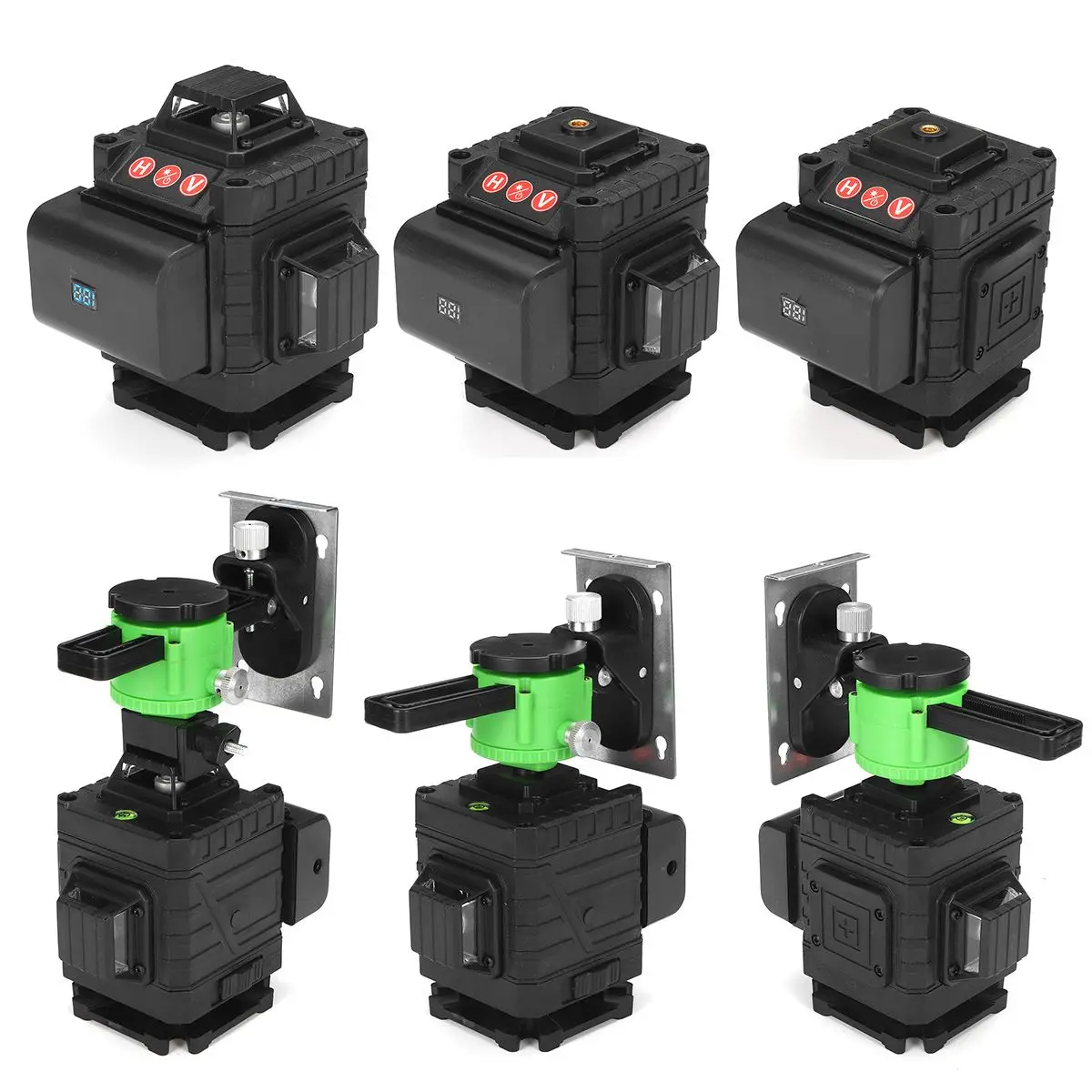 8/12/16 Lines 3D 4D Auto Self-Leveling Laser Levels w/Digital Battery,w/Wall Bracket&Lift Holder,Super Powerful Laser Beam