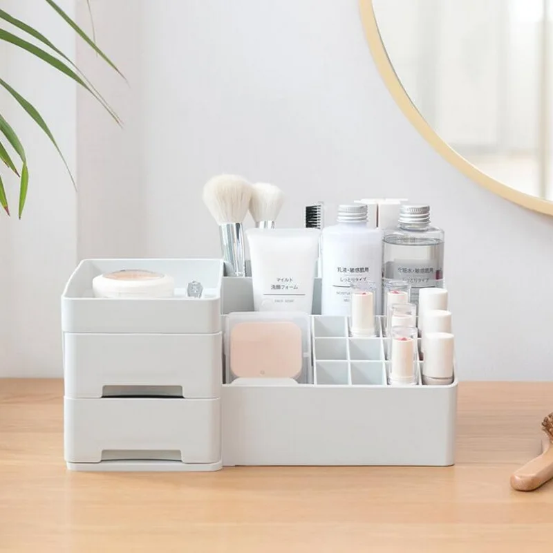 

Plastic multifunctional jewelry box skin care product storage box office cosmetics storage box small drawer
