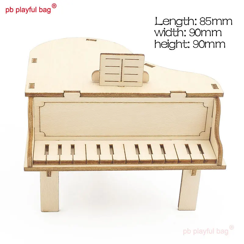 Pb Speelse Tas Setm Onderwijs Diy Piano Muziekdoos Model Creatieve Houten Monteren Bouwsteen Kinderspeelgoed Gift UG66