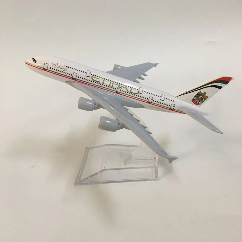 Jason Tutu 16Cm Vliegtuig Model Vliegtuig Model Etihad A380 Vliegtuigen Model Diecast Metalen 1:400 Airbus A380 Vliegtuigen Model Vliegtuig Speelgoed