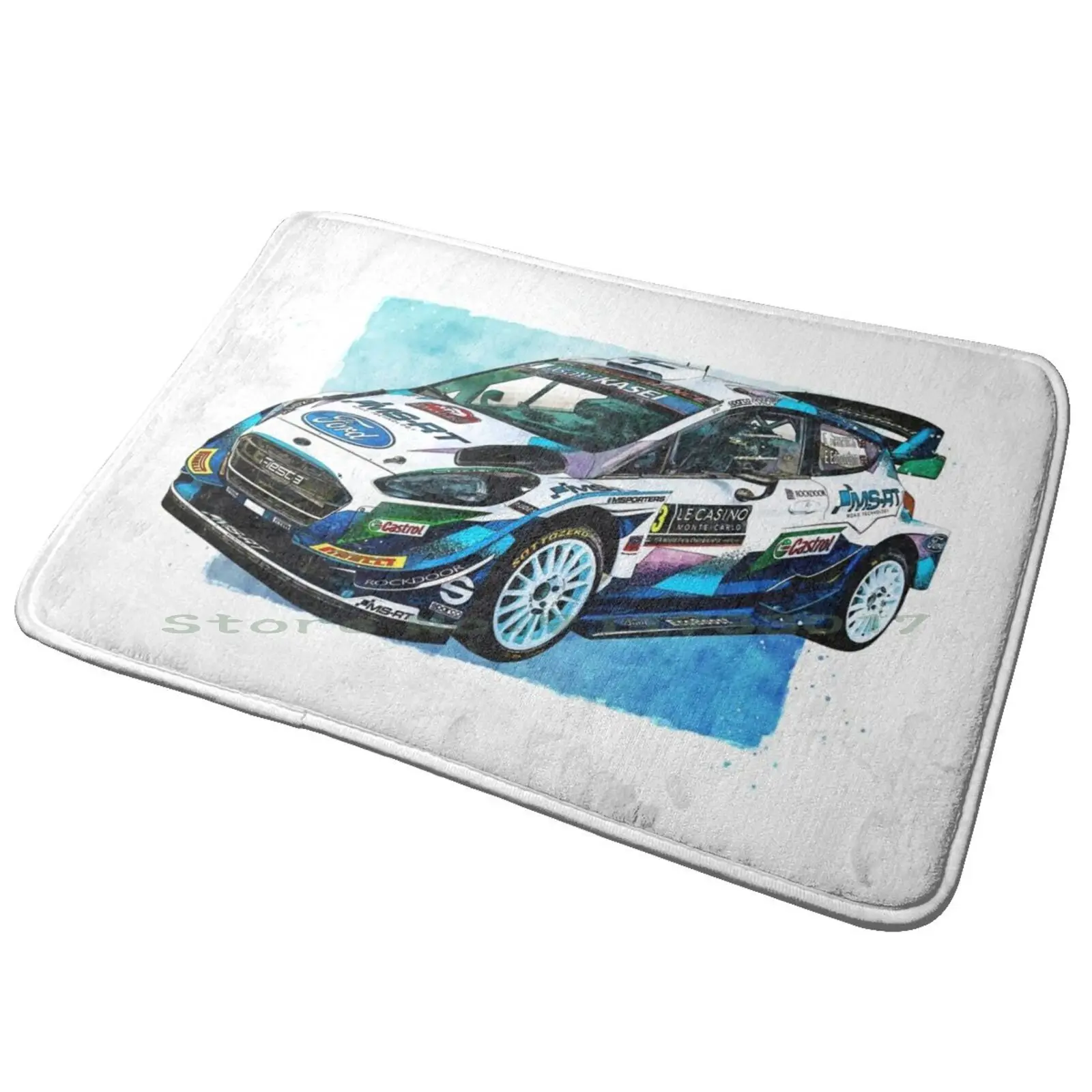 Fiesta Wrc 2021 Car Art Entrance Door Mat Bath Mat Rug M Sport Wrt World Rally Motorsport Motor Racing Teemu Suninen Gus