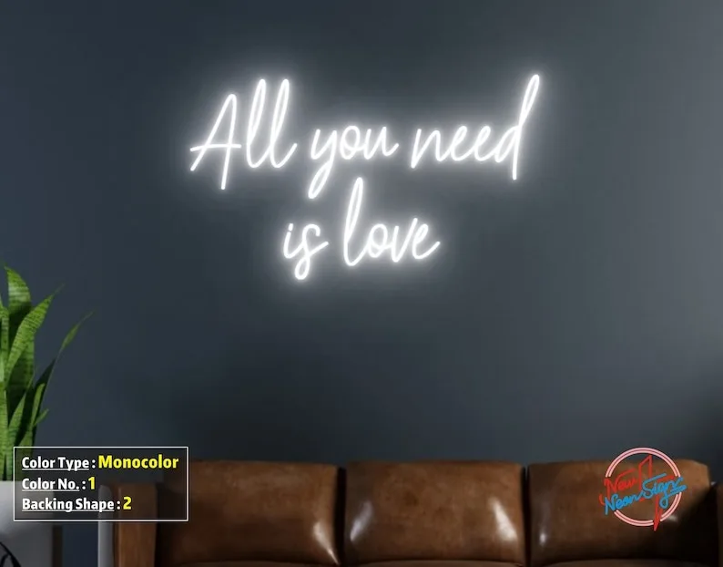 Alle Sie Brauchen, Ist Liebe Handgemachte Custom LED Neon Zeichen, Hochzeit Licht Zeichen, Neon LED Zeichen, neon Lichter, Neon Zeichen Schlafzimmer Mädchen, LED Neon