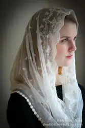 Muslim Catholic Women's Lace Cappa Sub-Veil Scarf ivory Black Catholic Veil