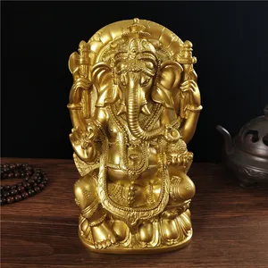 Großer Buddha Elefant Gott Statue für Heim- und Bürodekoration, Herr Ganesha Skulptur, Meditation Buddha Statuen Sticks Ornament 6 Hauptverkaufsstatue Ganesha Grande - №4