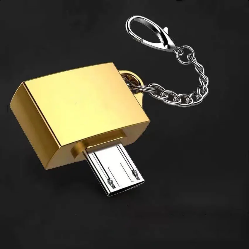 Metal Type C OTG Type-C To USB 2.0 OTG Connector Adapter Male To Female with Key Chain Adapter for Android