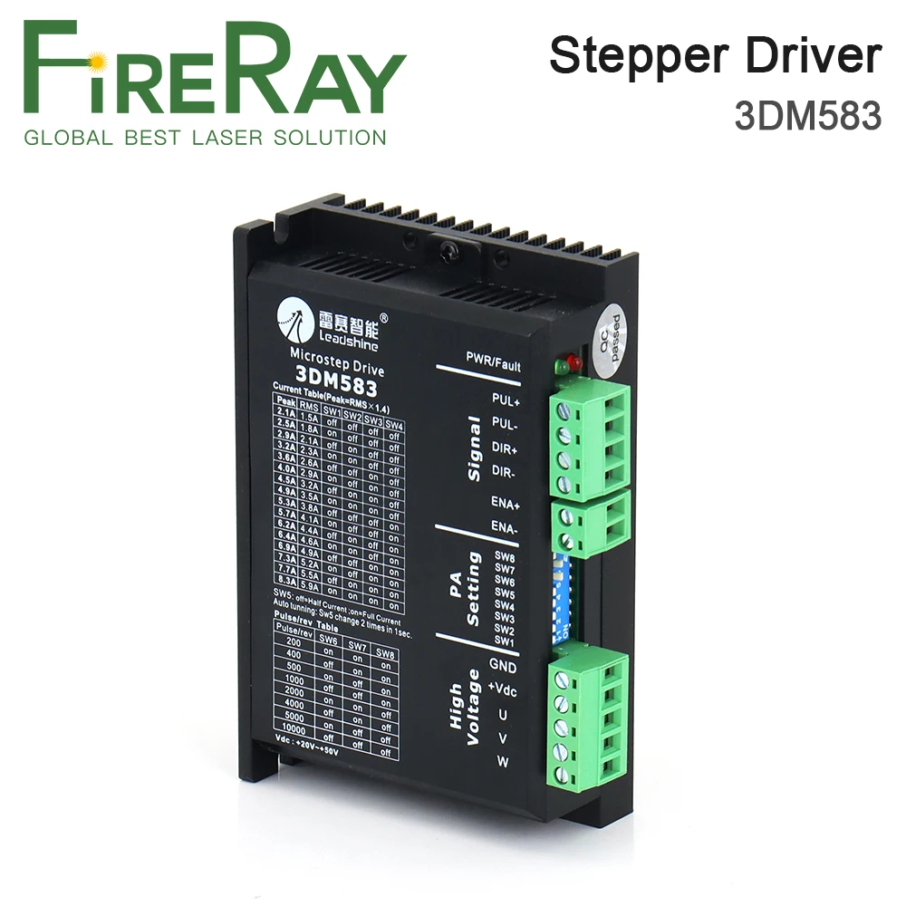 

FireRay Leadshine 3DM583 3Phase Stepper Motor Driver 20-50VDC 2.1-8.3A Match with 57 86 Series Motor Replace 3ND583