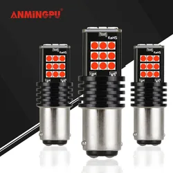 ANMINGPU 2x Signal Lamp P21/5W Led 1157 Brake Backup Light Bulb 3030SMD Ba15s Led P21W Bau15s Bay15d Led Canbus Lamp For Car Red